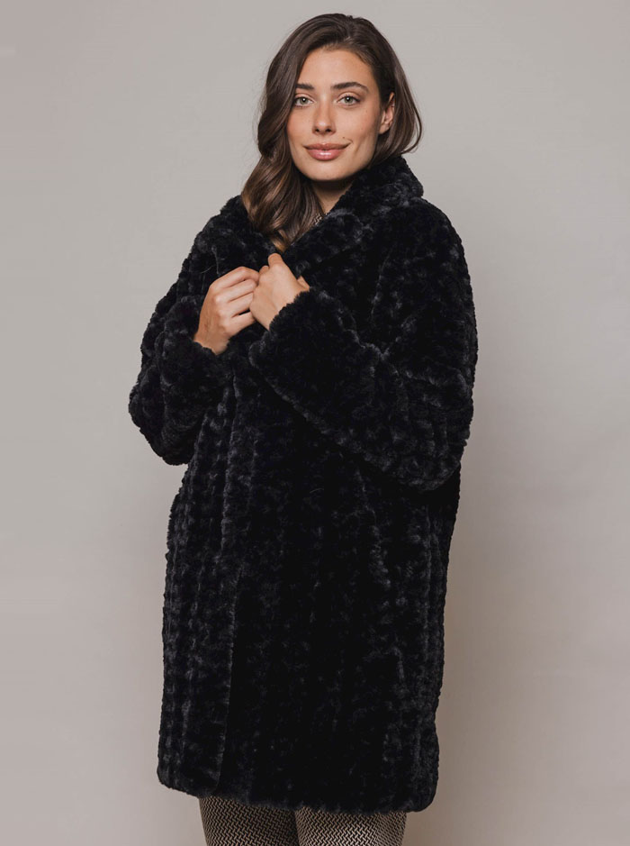 Joela Faux Fur Coat - Black (Rino & Pelle)